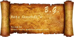 Betz Gusztáv névjegykártya